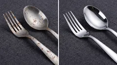 A melhor maneira de remover manchas de ferrugem dos talheres.